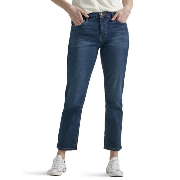 Lee Denim - Lee Women's Heritage Mid Rise Slim Straight Jean, Size 16, 28" inseam, Regular